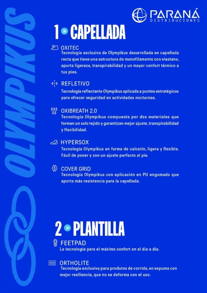 Tecnologías Olympikus, tenemos desarrollo de productos con materiales de la mejor calidad para tener mayor confort al utilizar nuestros tenis. Te